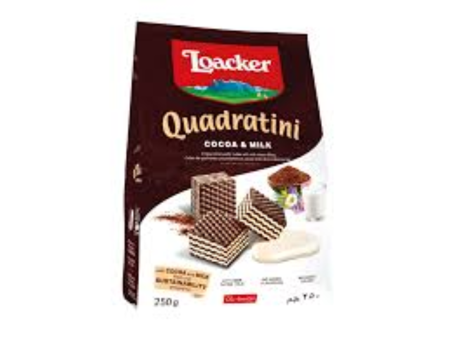 LOACKER QUADRATINI COCOA & MILK 250G